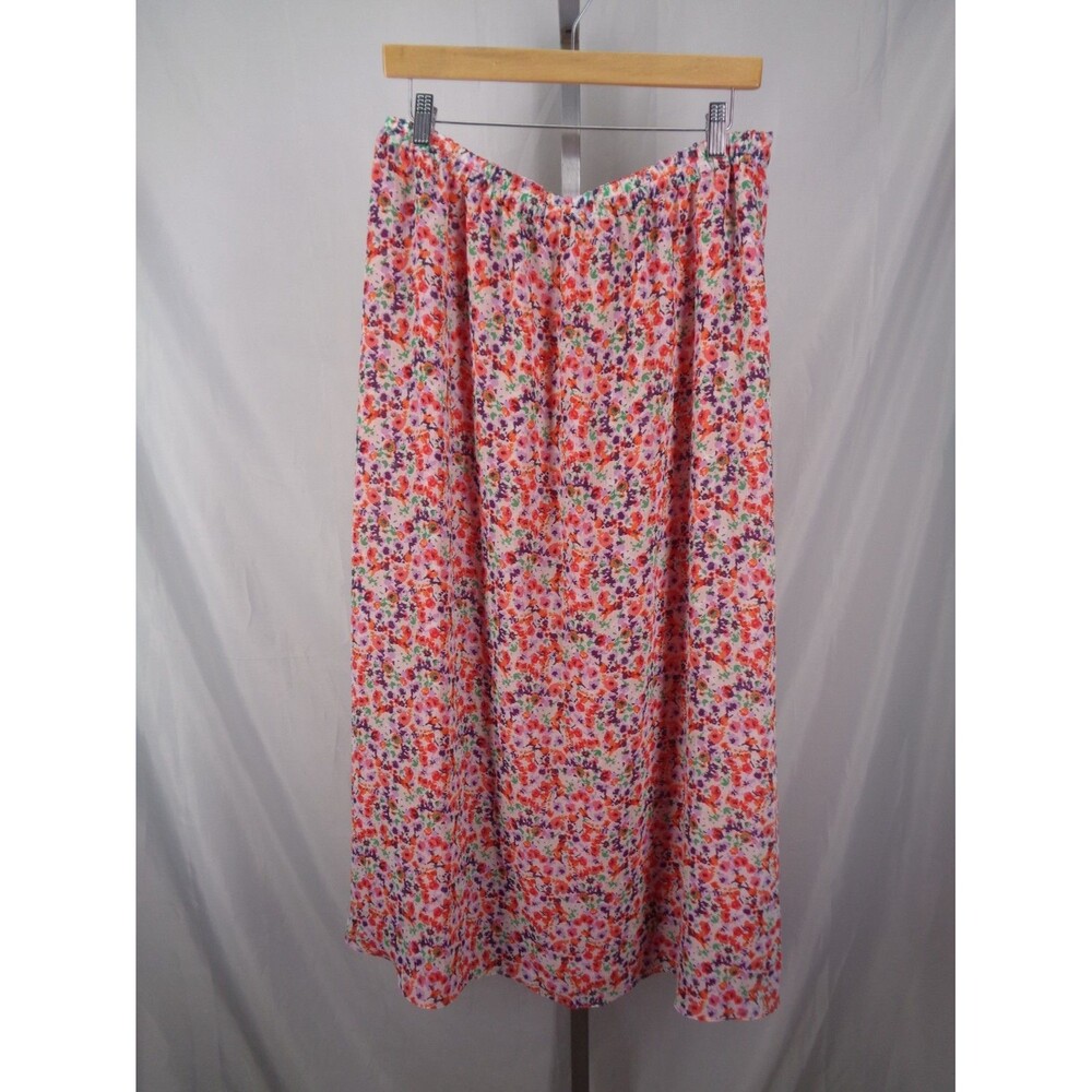 Liz Claiborne Floral Geometric Chiffon Reversible Maxi Skirt Size Large